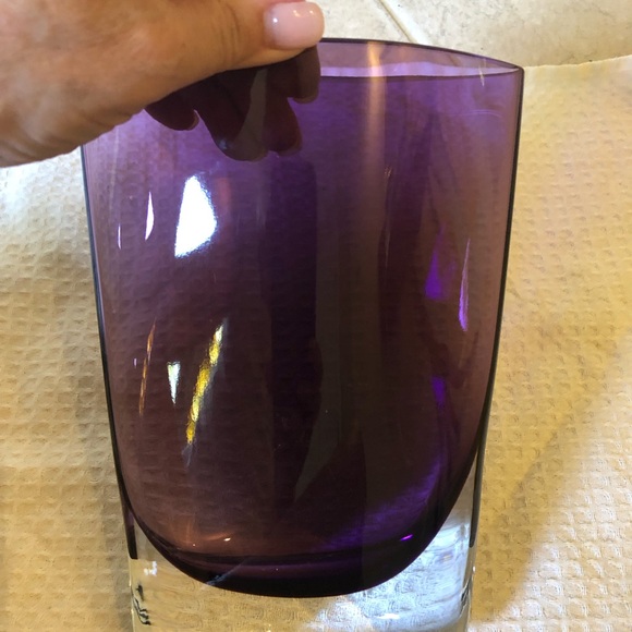 BADASH Hand Cut Crystal Purple “ Samantha” Vase.  Wow - Picture 4 of 10